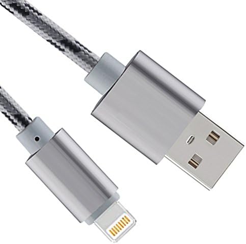 Lightning Cable Sicneka Apple iPhone Charger Nylon Braided USB Cable for iPhone 6S Plus 6 Plus SE 5S 5C 5, iPad 2 3 4 Mini, iPad Pro Air 2, iPod 6.6ft/2m (Grey)
