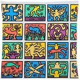 Painted Street Grafitti Art Keith Haring SKCASE Pillow Cases 18x18 inch Cushion Case (Two sides)