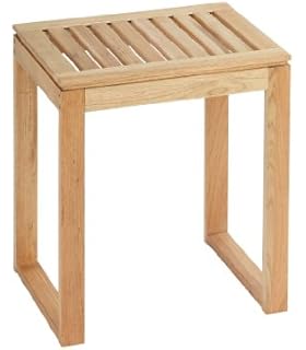 Tabouret Hammam douche inox et bois résiné  Salle de bain, WC