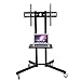 Price comparison product image TV Stand with Bracket, Heavy Duty TV Cart Stand Mobile TV Bracket Stand with Swivel TV Mount Bracket for 32" - 65" LED LCD Plasma Flat Screen, Height Adjustable 50-59 inch and Loading Capacity 242lbs