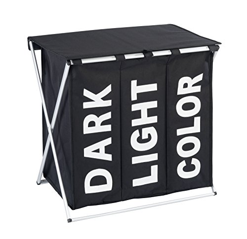 Wenko 62090100 Trio Top Wäschekorb Polyester 67,5 x 58 x 4,5 cm, schwarz, 28 x 28 x 18 cm - 2