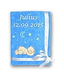 Kuschlige Babydecke SUPER FLAUSCHIG mit Namen und Datum bestickt Kinderdecke K3