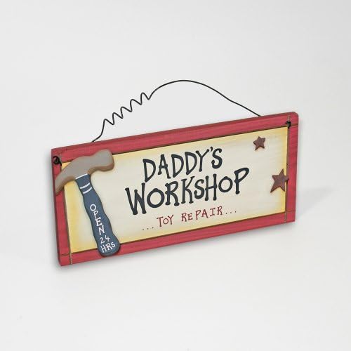 Heartwarmers Cute Fun Mini Magnetic Plaque Sign Daddy's Workshop Toy Repair