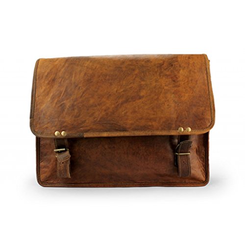 A.P. Donovan – Leder-Umhänge-Tasche Herren braun geeignet für Universität Büro, Freizeit – Notebook-Tasche Messenger-Bag Leder – braun - 3