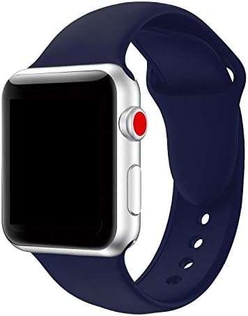 Tervoka Sport Band for Apple Watch 42mm, Soft Silicone Strap Replacement iWatch Bands for Apple Watch Sport, Series 3, Series 2, Series 1 S/M -Midnight Blue