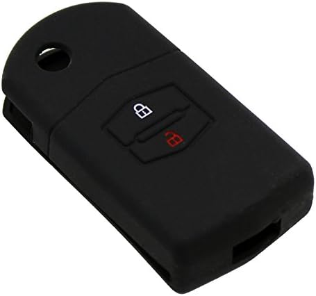 Flip Remote 2 Button for Mazda 2 3 5 6 CX7 CX9 MX5 Flip Folding Key Shell Key Case Replacement (Black)