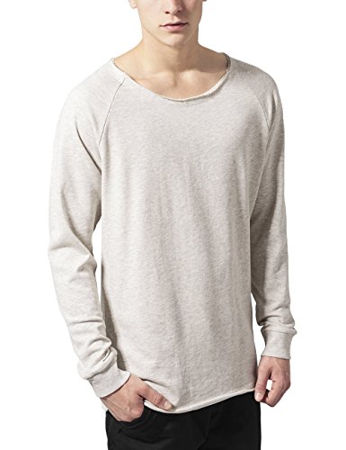 Urban Classics Herren Sweatshirt Long Open Edge Terry Crewneck