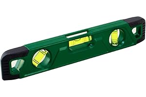 Teronbeta Wasserwaage Magnetisch 23 cm Verfügt über 3 Libellen 0°/45°/90°, Torpedo-Wasserwaage mit Magnetstreifen und Stoßdämpfende Endkappen