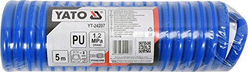 5m Druckluft Spiralschlauch Polyurethan PU mit Schnellkupplung innen Ø8mm außen Ø12mm - 4