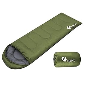 Peanut By EGOZ Easy to carry Warm Adult Sleeping Bag Outdoor Sports Camping Hiking With Carry Bag (Army Green)