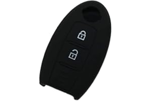 BROVACS Silicone Cover Protector Case Holder Skin Jacket Compatible with NISSAN 2 Button Smart Remote Key Fob CV9506 Black
