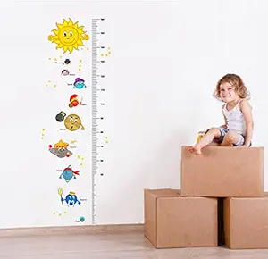 Rawpockets Decals ' Solar System and Height Measurements Chart for Kids - Kids Room ' Extra Large Size ( Wall Coverage Area - Height 160 cms X Width 45 cms )(Pack of 1)Wall Sticker