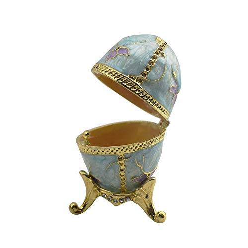 Preisvergleich Produktbild Futurepast Gemalte Schmuckschatulle, Faberge Style Egg Shaped Schmuck Schmuckschatulle, Ring Halter Sammlerstück Figurenkästen für einzigartige Geschenke