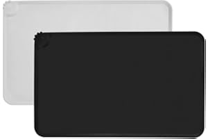 Shengxi 2 Pezzi Tappetini Sottociotola per Cani e Gatti, Tappetino per Ciotola di Cibo in Silicone Tappetini Impermeabile di Alimentazione del Cane e Gatto Antiscivolo per Ciotola Cane 48 x 30 cm