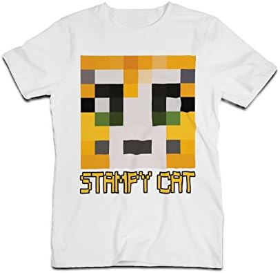 Stampy Cat Face Stampylonghead Dantdm Children Boys Girls Unisex White T Shirt