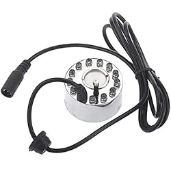 Queta 12 LED Fogger Brumisateur Diffuseur à Ultrasons Fontaine Fogger Humidificateur Brume Feux à Brouillard pour Décoration de Bonsaï Aménagement Paysager