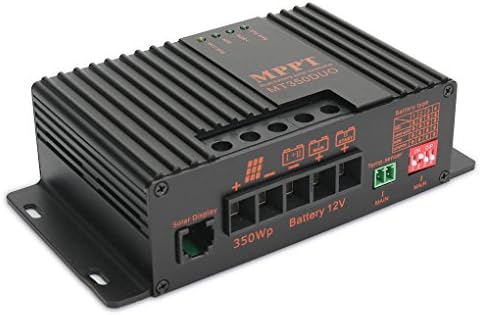 Chunyang Solar Panel Charge Controller Regulator 12 V 20 A MPPT Dual USB Solar Panel Regulator Charge Controller with LCD Display and Application for Camping RV, Caravans, Motorhomes, Boats, Yachts