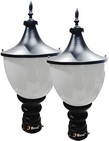 BENE Garden Light Tzar 16 cm Fitted with White LED (9w, Black, Pack of 2 Pcs)