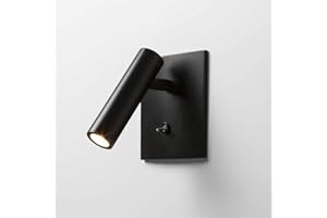 RCYF LED Chambre lampe de chevet Hôtel encastré Ingénierie liseuse, tête de lit Hôtel moderne Focused lampe d'éclairage Accent, 3W Night Lights Sconces Mur réglable Spotlight (Color : Matte black)