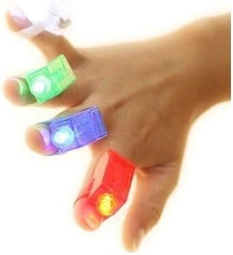 8xColor LED Party Bright Finger Lights Ring Glow Torch (8x)
