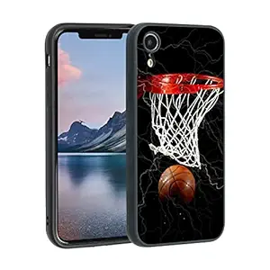 Compatible with iPhone XR Basketball Case, Hoop Basketball Sports Pattern Case for iPhone XR Men Boys, Graphic Shockproof Soft Silicone Protective Cool Case for iPhone XR