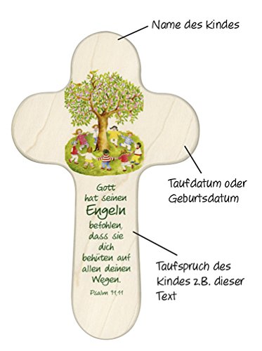 888 022 Kinderkreuz für Taufe, Kommunion und Geburtstag mit persönlichem Text