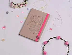 Doodle Peachy Blush Premium Hard Bound PU Notebook/Diary for Girls (5.5 X 8.5 Inches, 80 GSM, 200 Ruled Pages) Gift for Girlfriend, Birhtday Gift for Girls