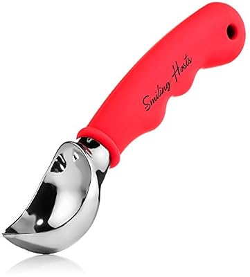 Firecorner Cuillère à crème glacée avec poignée confortable en caoutchouc - Cuillère pour glace ou pâte à cookie - ajustement parfait et cuillère agréable
