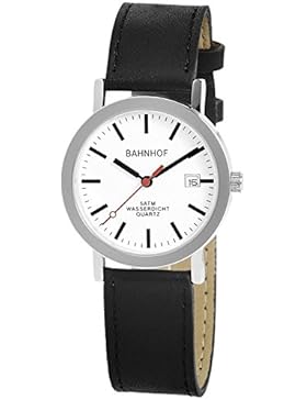 Damen Quartz Watch Bahnhofsuhr Pu Leder Damenuhr Analog Armbanduhr mit Datum 5ATM