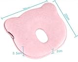 Happy Cherry Babykopfkissen gegen Plattkopf / Baby Kopfkissen gegen Verformung des Hinterkopfs / Babykissen aus Memory Foam für den Halswirbel, Viskoelastischer Schaum – Bärchen Hellblau, Beige oder Rosa - 6