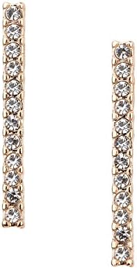 TOSH - 1 pc. of elegant earring, ear studs with a hanging jewelled bar, drop stick, rose gold, women's jewellery (361-932)