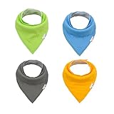 Alva Baby Stylish Unisex Baby Bandana Dribble Bibs for Boys and Girls, Super Absorbent 100% Cotton, Baby Gifts (Pack of 4) KSW01-EU
