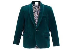 GUM & BERRIES Boys Velvet Blazer Kid Suit Jacket Paisley Lining Smart Casual Formal Coat
