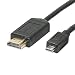 Produktbild Fosmon SlimPort Adapter Kabel 5-Pin Micro-USB (M) to HDMI (M) Kabel (Supports 3D at 1080p @ 60Hz) für LG G4 / G3 / G2 / G Pad / G Pro 2 / G Flex / G Flex 2 / GX / VU 3 / Optimus G Pro / Optimus GK, Google LG Nexus 4 / 5 / 7, YotaPhone 2, Acer Iconia Tab10, HP Chromebook 11, HP Pro Slate 8 / 12, Asus PadFone X / Infinity / Memo Pad 8, ZTE Nubia X6 / Z5S, BlackBerry Classic / Passport, Fujitsu Stylistic QH582 / Arrow (10ft / 3m)
