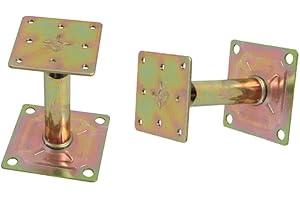 Soportes ajustables para postes, Lokatall 2 Pack Heavy Duty Roof Support 55-75 mm Elevados Poste de Valla Base Soporte de Acero Galvanizado para Construcción de Andamios Móviles