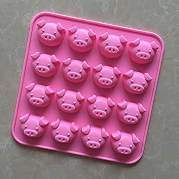YL 16 Cavities Pig G136 Silicone Cake Baking Mold Cake Pan Muffin Cups Handmade Soap Moulds Biscuit Chocolate Ice Cube Tray DIY