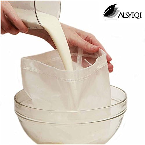 ALSYIQI Nut Milk Bag Fine Mesh Reusable Almond Milk Bag & All Purpose Food Strainer 3 PCS