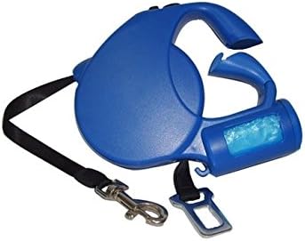 Retractable Dog Lead fortesan Tecno blue – Extendible up to 5 meters, with dispenser PORTASACCHETTI and Security Strap