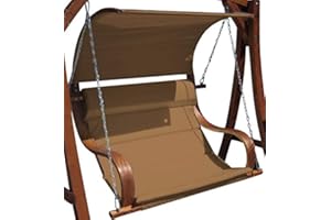 ASS ALEOS. Design Sitzbank für Hollywoodschaukel aus Holz Lärche inkl. Dach MERU BRAUN ohne Gestell