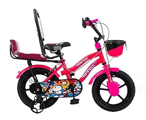 Hi-Fast 14 inch Kids Cycle for Boys & Girls 3 to 5 Years with Back Seat & Training Wheels (Semi-Assembled)