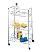 Produktbild WENKO 12102100 Rollwagen Florenz mit 3 Ablagen - Badwagen, Haushaltswagen, verchromtes Metall, 38 x 63 x 25 cm, Silber glänzend