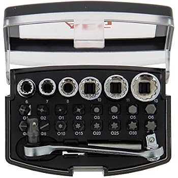 Bosch Accessories 2607017160 Coffret Clé à Cliquet 27 Pièces - Embouts Codés Couleur