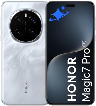 HONOR Magic7 Pro 5G,senza SIM,fotocamera Falcon,12 GB di RAM,512 GB,batteria da 5.170 mAh per tutto il giorno,resistenza all'acqua IP69 e IP68,doppia SIM,Android14,Lunar Shadow Grey