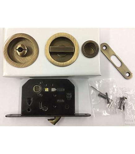 Serratura Da Incasso Per Porte Scorrevoli In Ottone Cromato 83x17mm - Foto 6