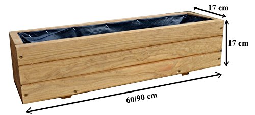 NEU Pflanzkasten aus Holz TOP Pflanzkübel Garten Terrasse fertig montiert D6 Eiche (Länge 90 cm) - 2