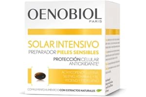 OENOBIOL Solar Intensivo Preparador Pieles Sensibles, Complemento alimenticio Preparador Solar, Con Selenio, vitamina E y vitamina B2, Programa de 1 mes, 30 cápsulas
