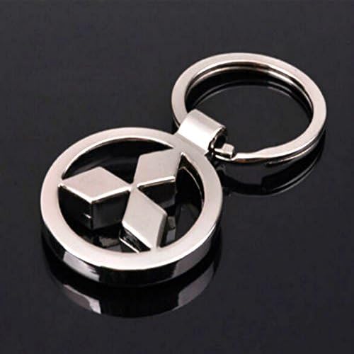 3D Chromed Car Logos Titanium Key Chain Car Keychain Ring Keyfob Metal Keyrings (Mitsubishi)