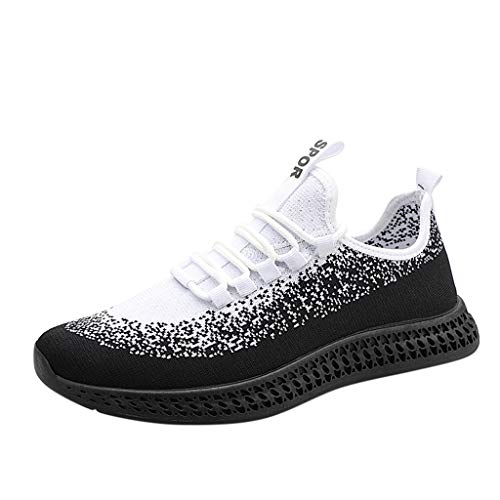 Preisvergleich Produktbild TWISFER Freizeitschuhe Herren Flyknit Sneaker Sportschuhe Mesh Tuch Atmungsaktiv Laufschuhe Ultra-Light Sport Sommerschuhe Schnürer Dämpfung Fitnessschuhe Shoes