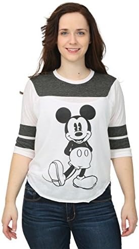 Womens Mickey Mouse 3/4 Sleeve Varsity Shirt Medium
