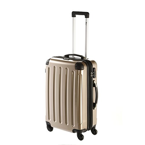 IMEX 4 Rollen Trolley Reisekoffer mit TSA-Schloss Größe Large 62cm (Gold)